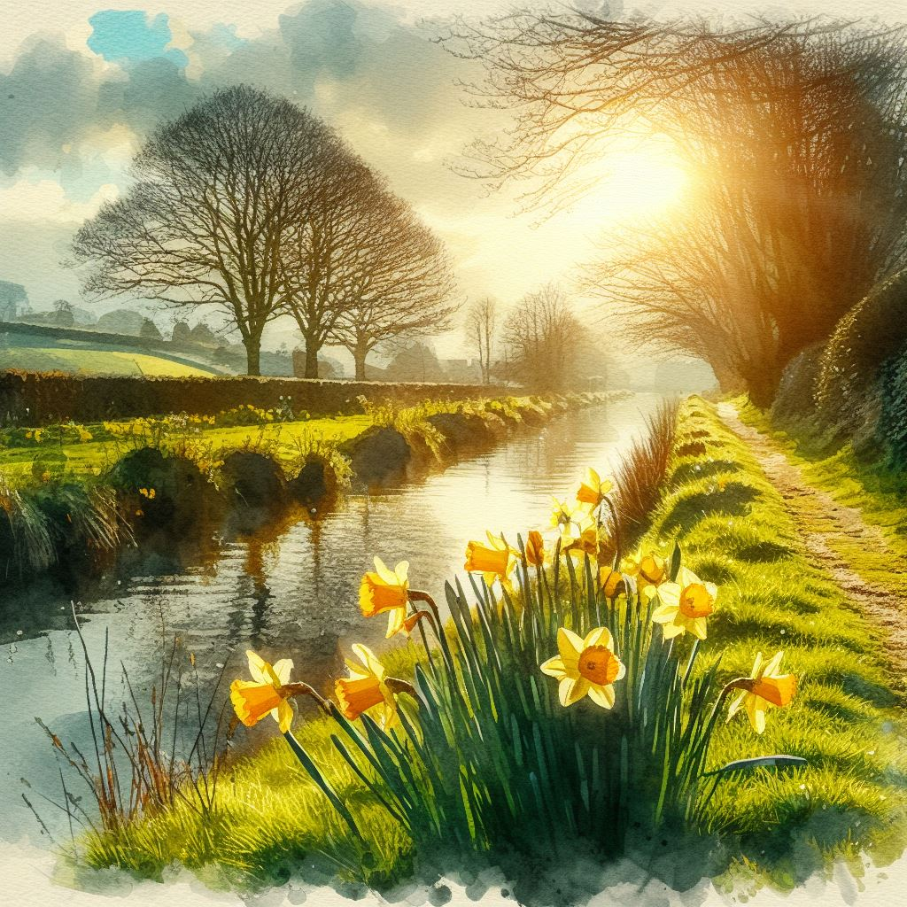Canalside Walks: Finding Peace and Reflection in Nature over 50 - Daffodils Dancing, first signs of Spring